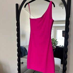 Susana Monaco Pink Glo One Shoulder Cut Out Dress
